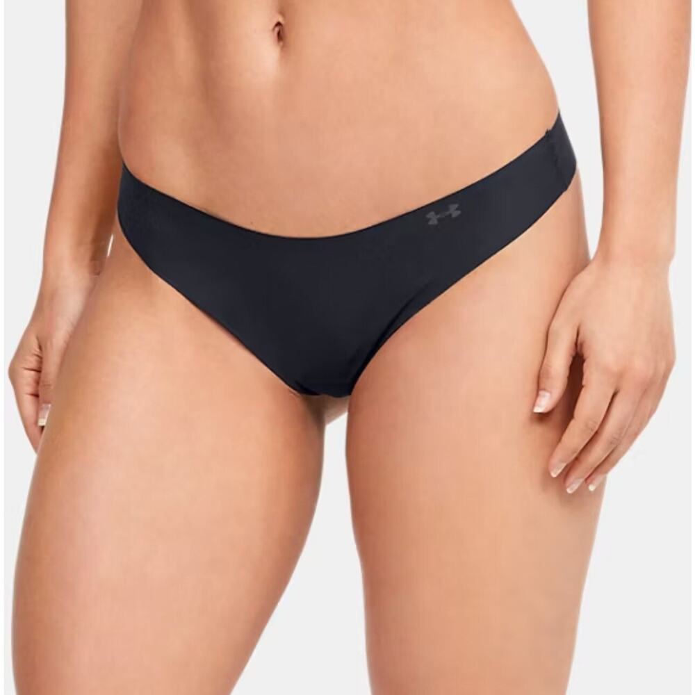 2-pack‎ Under Armour Women's Pure Stretch Thong Underwear Panty Black, Size XS